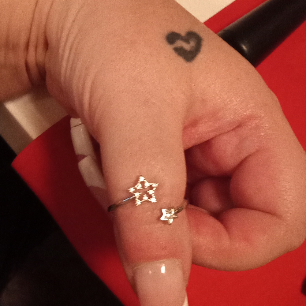 Beautiful Double Star Solid 925 Sterling Silver S… - image 4